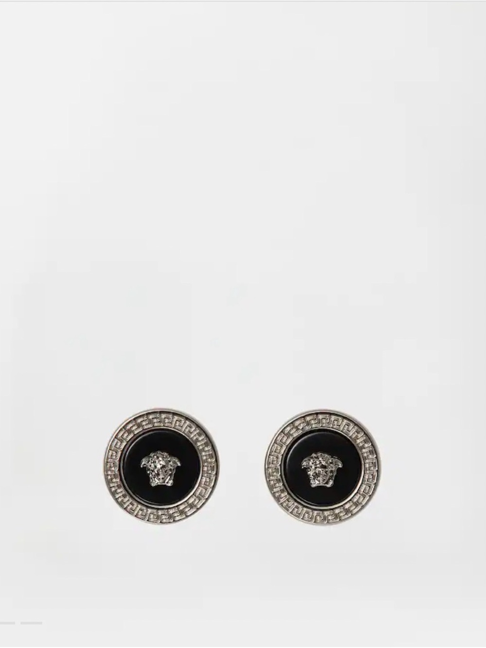 Versace, authentic Black and Silver Medusa Stud Earrings - Luxury Inspired